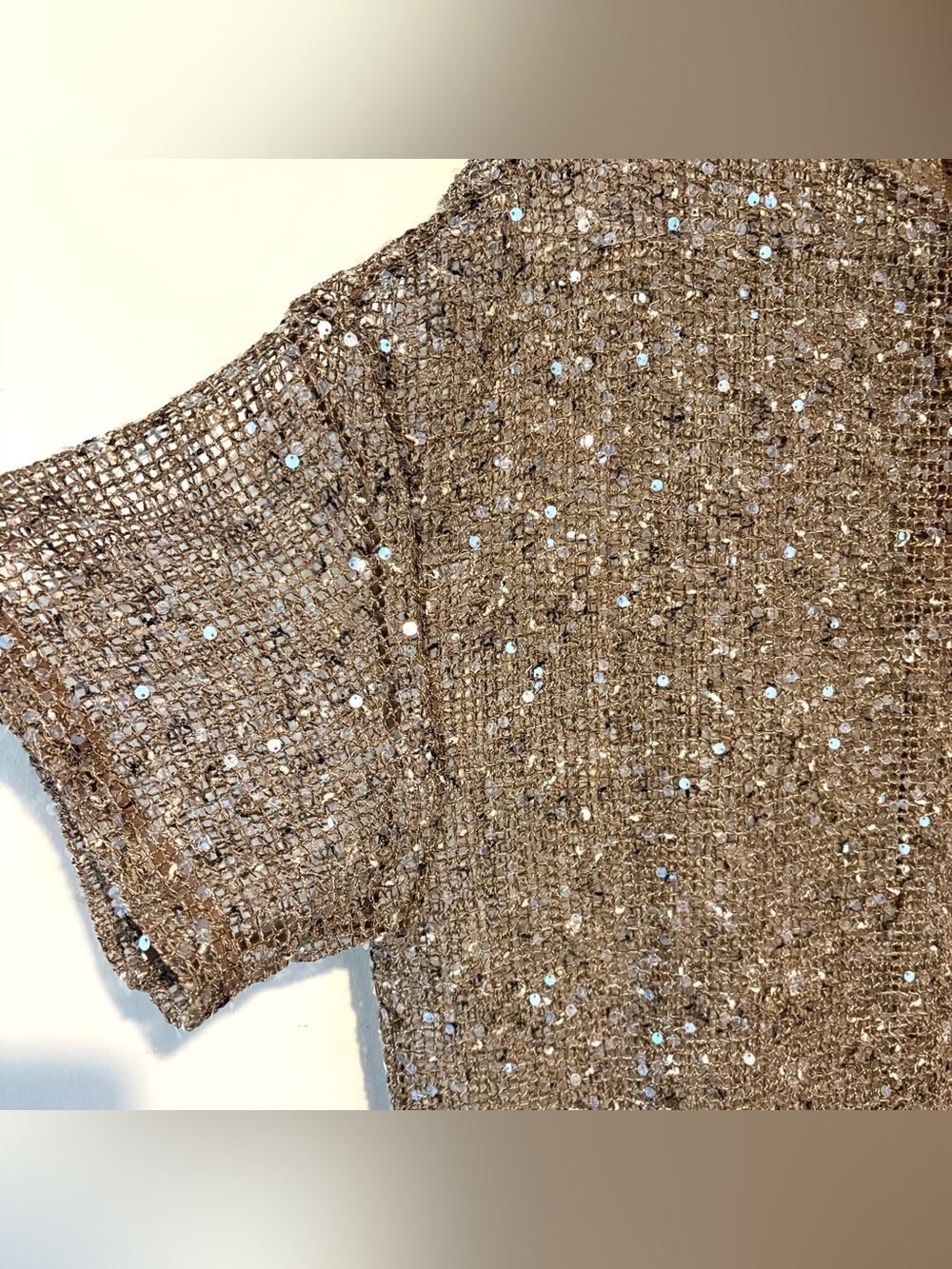 VRG GRL Ivette sheer sequin midi cover up dress in mocha - Picture 6 of 11